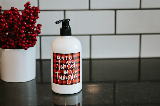 Don't get your tinsel in a tangle Christmas soap dispenser from Heartland Lettering