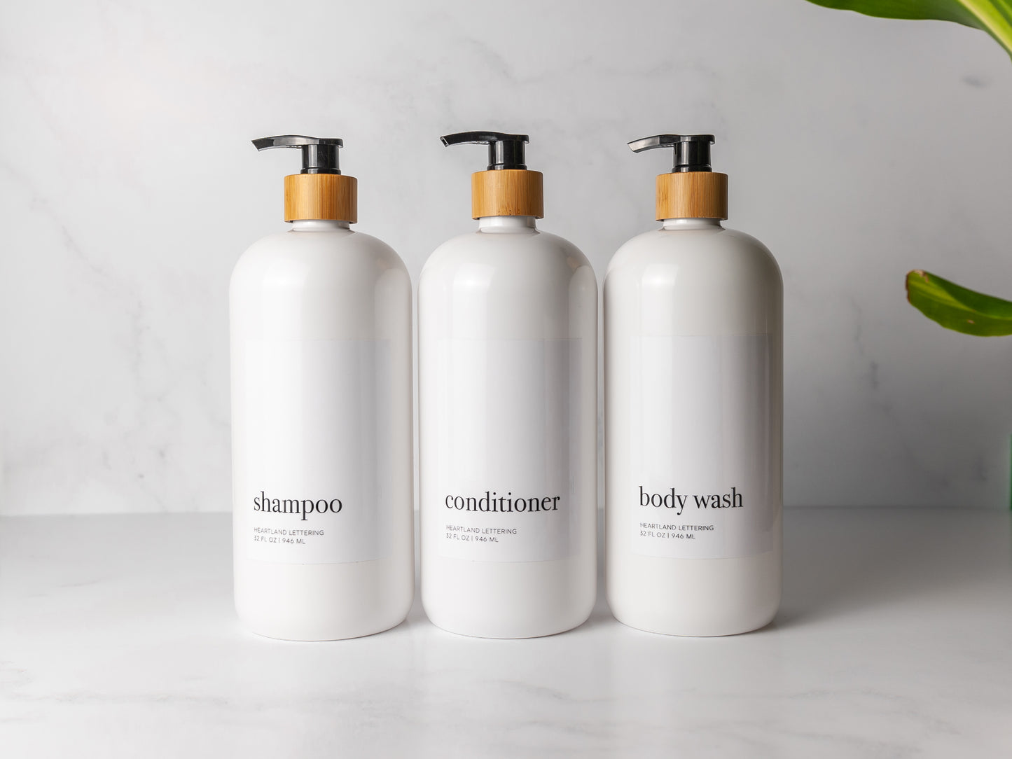 White Shampoo, Conditioner, Body Wash Sets