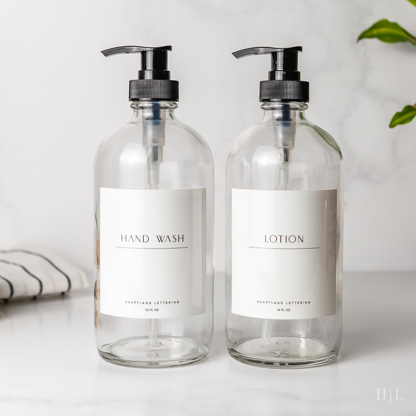 Mod Glass Soap Dispenser Bottles - Hand Soap, Dish Soap, Lotion