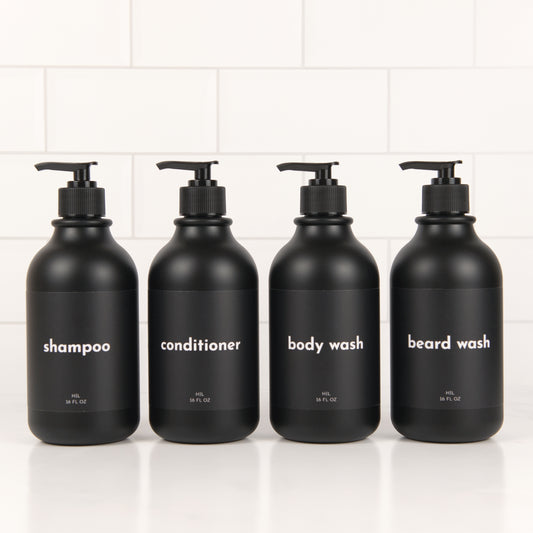 Luxe Series Shower Dispenser Bottles - Phantom Collection, Matte Black
