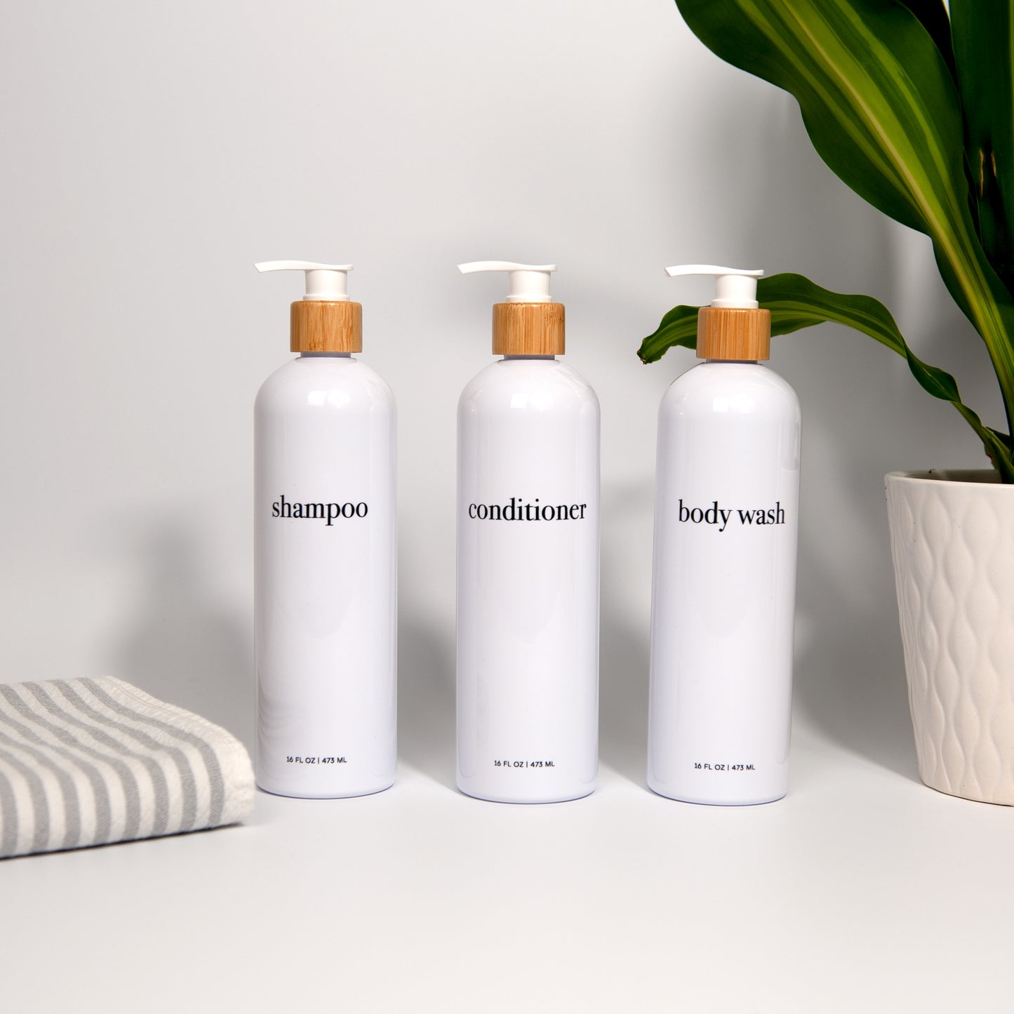 Marvelously Minimal Printed Collection - Refillable Shower Organization Containers