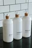 White 32 oz Bottles - Bamboo Pumps