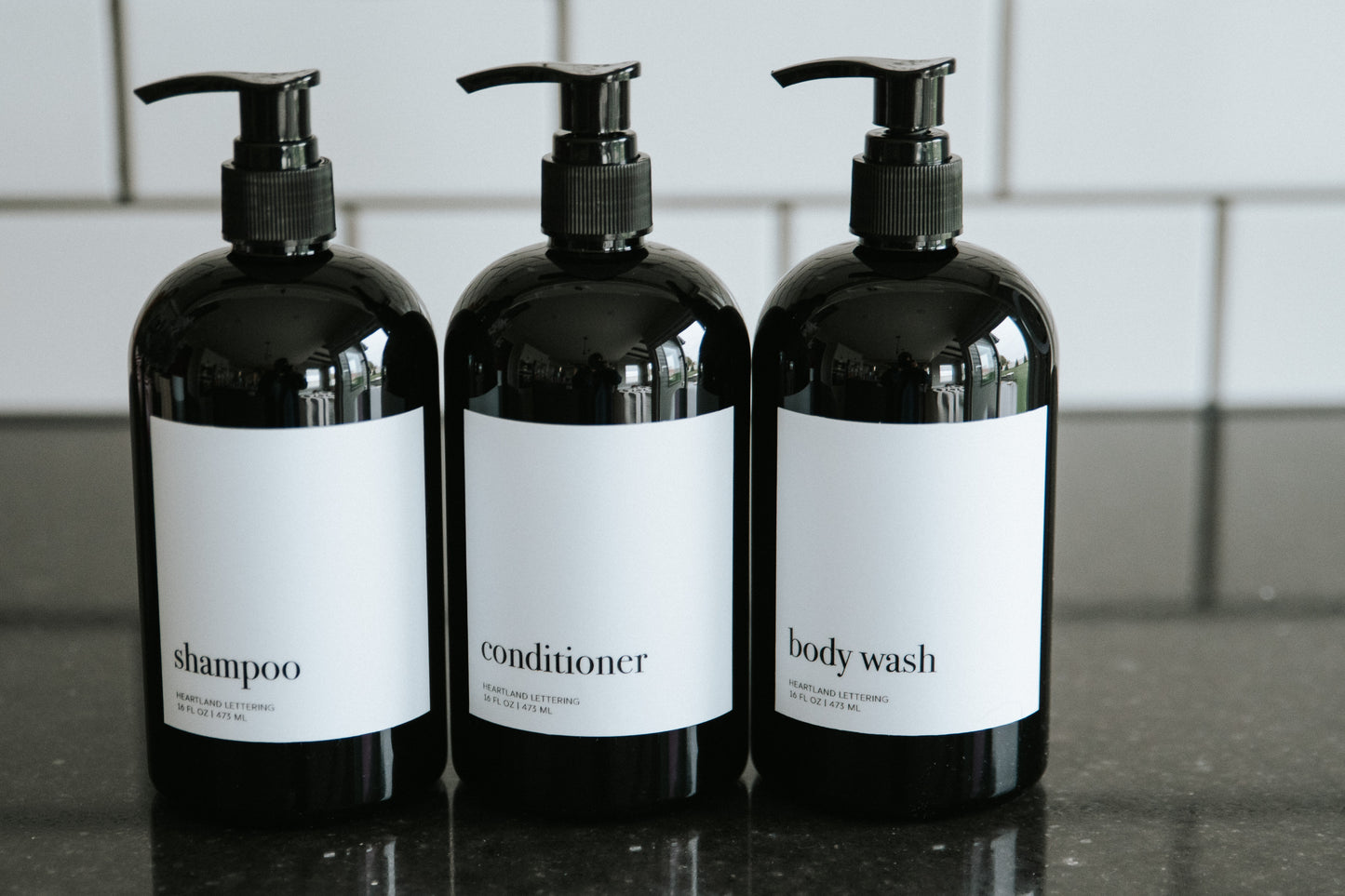 Black Shampoo, Conditioner, Body Wash Sets